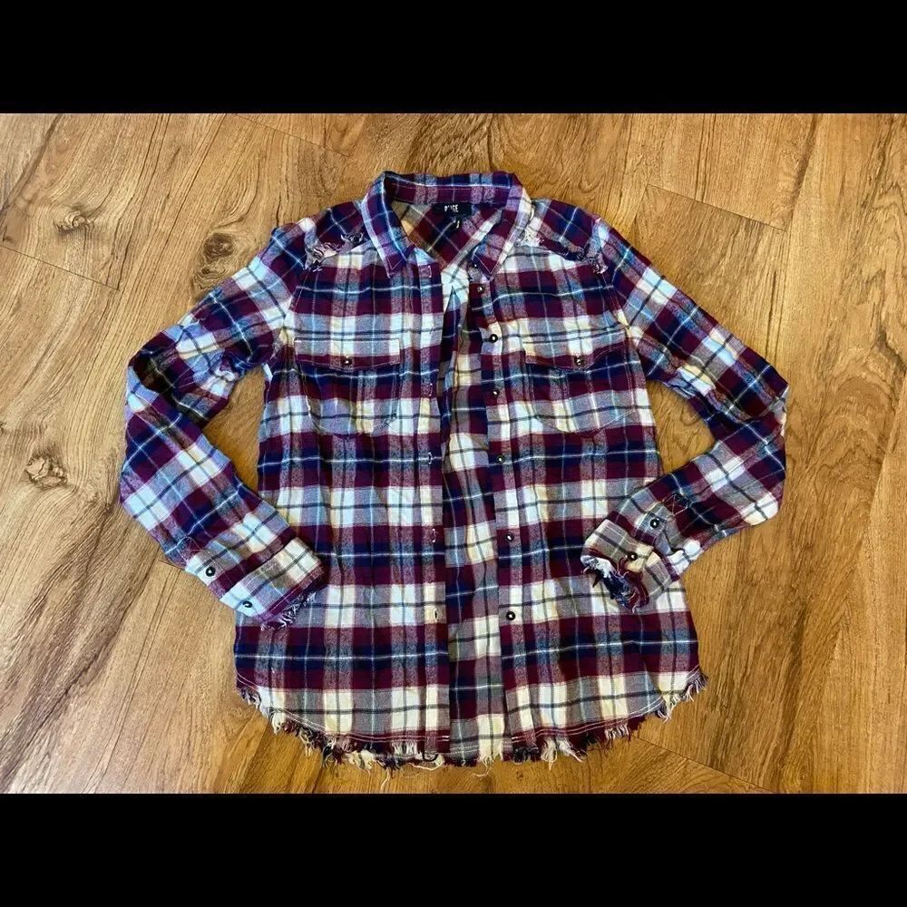 PAIGE maroon/navy flannel